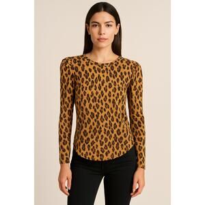 Veronica Beard Jeans Porter Tee Leopard Print Top New With Tags XS